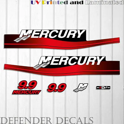 Mercury 9.9 HP Two Stroke 1999-2006 Outboard Engine Decal Sticker Kit • $48.55