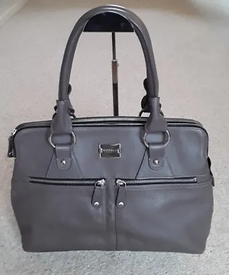 £24.99 • Buy MODALU LONDON Taupe Brown Storm Grey Leather Pippa Grab Bag - No Long Strap