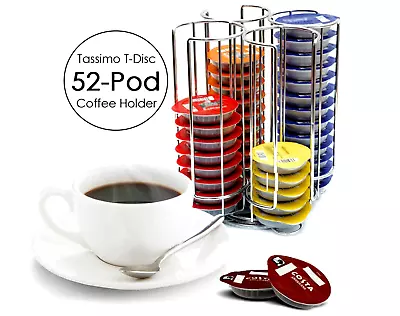 52 T Disc Pod Holder Capsule Refil Storage Tower Rack For TASSIMO Coffee Machine • £12.96