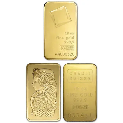 10 Oz Gold Bar - Random Brand - Secondary Market - 999.9 Fine • $24434.30
