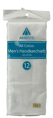 Mens Square Pocket Handkerchiefs 12 Pack White 100% Cotton • $11.69