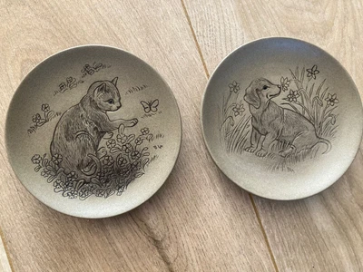 £9.99 • Buy Poole Pottery Plates Cat And Dog Excellent Condition