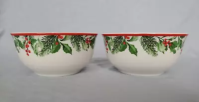 2 Happy Holidays Bowls By Unknown Manufacturer • $9