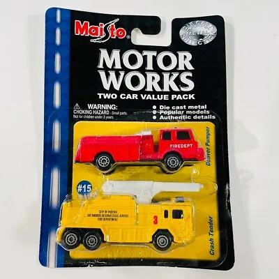 2001 MAISTO MOTOR WORKS 2 Car Pack #15 DENVER PUMPER & CRASH TENDER 1/64 NEW • $5.99