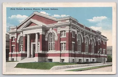 Postcard Wabash Indiana First United Brethren Church • $5.75