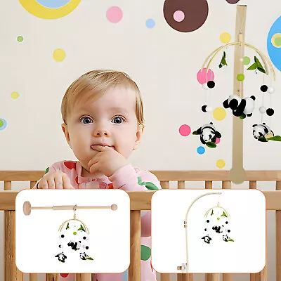 Baby Crib Mobile Arm Wooden Baby Mobile Hanger With Anti-Slip Design Beech SwCpV • £21.83