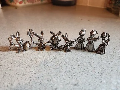 VTG Pewter Lot Of 7 Miniature Figurine Metal Decor • $19.99