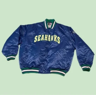 Vintage NFL Seattle Seahawks JACKET Satin RARE Mens XLarge • $119.99