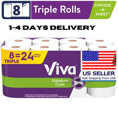 Viva Signature Cloth Paper Towels 8 Triple Rolls (141 Sheets Per Roll) • $26