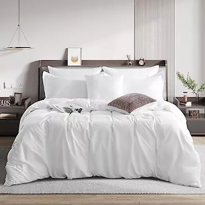 White Duvet Cover Queen Size - Soft Brushed Microfiber Queen Duvet Cover With... • $30.76