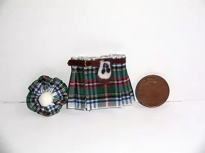 Dolls House Miniature Scots Kilt & Tam O'shanter Set • £9