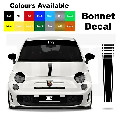 Abarth Fiat 500 595 Punto Bonnet Stripe Graphic Decal Sticker Livery Badge • £14