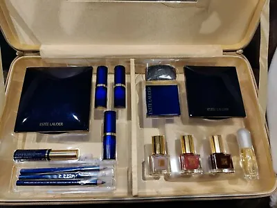  Vintage Estee Lauder Holiday Make Up Gift Set Train Gold Case New VERY RARE • $203.81