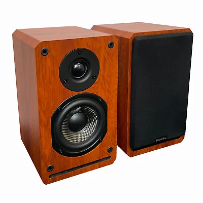 Roxel RBS300 Bookshelf Speaker 150W - Cherry Wood Finish - 2 X 75W Speakers • £69.99