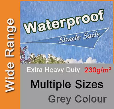 Heavy Duty Waterproof Water Proof Shade Sail Grey Gray Triangle Square Rectangle • $129.90