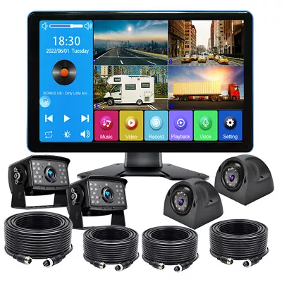 9  Touch Screen 4K Quad Monitor Car Backup Cameras System DVR For RV/Truck/Bus • $229