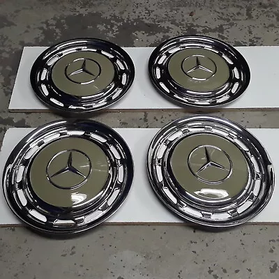 $979.99 • Buy Set 4 Polished + Custom Painted Mercedes 14  Hubcaps  W123 111 113 116 108 115