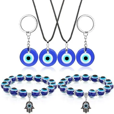 Good Luck Turkish Hasmsa Evil Eye Bracelet Necklace Keychain Women Men Jewelry • $7.21