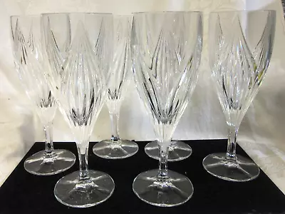 6 Gorham PRIMROSE Crystal ICE TEA GOBLETS    8 1/2  Tall Glasses  VGC  Retired • $45
