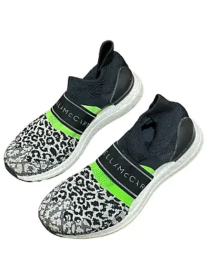 Adidas UltraBoost X 3D X Stella McCartney US Size 5.5 Black/White/Green Leopard • $34.99