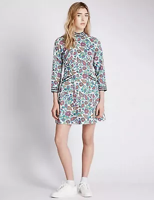 M&S Alexa Chung 60's Retro Style Paisley Dress Size 10 • $35