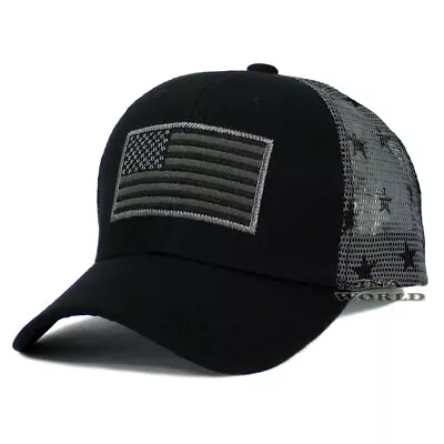 USA American Flag Hat Tactical Operator Military Flag Mesh Snapback Baseball Cap • $12.85