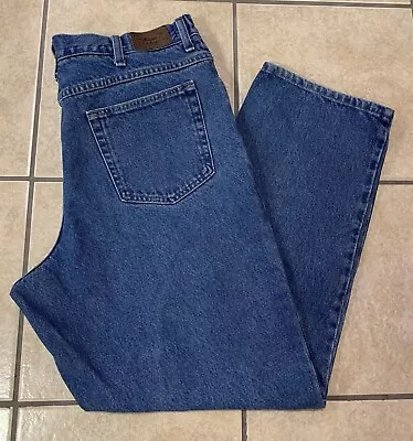 Men's 36x30 L.L. BEAN Comfort Waist Denim Blue Pants Jeans 100% Cotton 250265 • $14.99