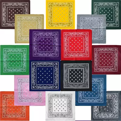 3-Pack Bandana 100% Cotton Paisley Print Double-Sided Scarf Head Neck Face Mask • $6.95