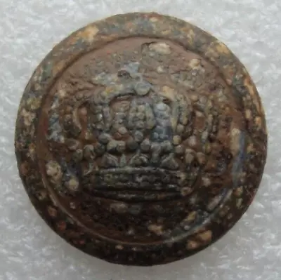 WW1 German Army Uniform Rare Zinc Button With Crown Small 186 Mm Original S10 • $8.42