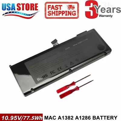 A1382 Battery For Apple  MacBook Pro Unibody 15  A1286 Early Late 2011 Mid 2012 • $24.59