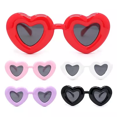 Womens Lolita Thick Bubble Frame Heart Plastic Sunglasses • $12.95