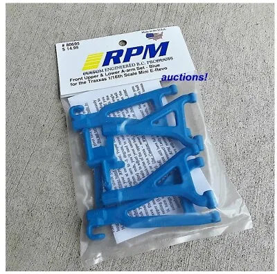 RPM 80695 Traxxas 1/16 E-Revo Blue Front Upper & Lower Suspension A-Arms NIB • $13.95