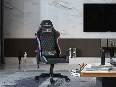 £179 • Buy Gaming Chair With RGB LED Light Computer Desk Chair Recline For Office & Home  