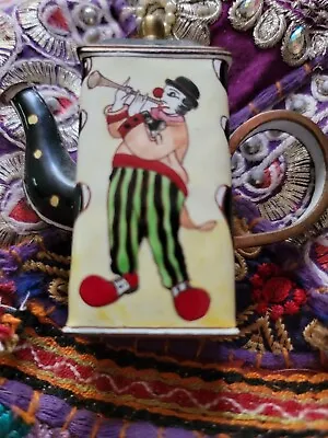 Vintage 1999 Kelvin Chen Miniature Teapot Clown Enamel Over Copper Numbered And • $24