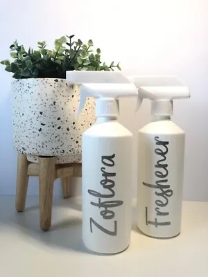 Mrs Hinch Set Of 2 Zoflora Freshener Personalised Cleaning Spray Bottles Silver • £8.99