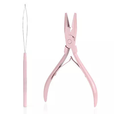 Hair Extension Beading Tool Kit Micro Link Bead Closer Plier Loop Pulling Needle • $13.29