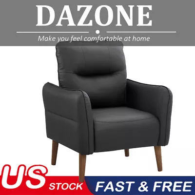 Modern Accent Armchair PU Leather Chair Single Sofa Comfy Upholstered LivingRoom • $149.99