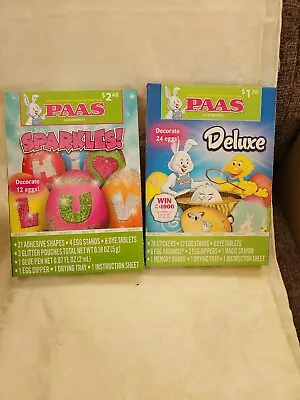 Lot Of 2 PAAS SPARKLE & DELUXE EGG DYE DECORATING KITS  NEW • £8.69