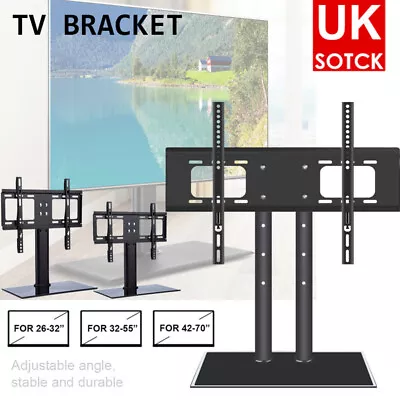 Universal Table TV Stand Bracket Mount Base For 26-70  Screen Adjustable UK • £23.89