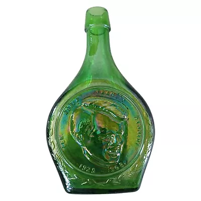 Vintage 1971 Wheaton Green Glass ROBERT F. KENNEDY Commemorative Bottle • $8.95