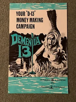 1963 Original Movie Pressbook ~ Dementia 13 / D-13 ~ Written By Francis Coppola • $13.75