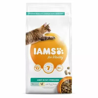 IAMS Vitality Light Dry Cat Food Fresh Chicken For Adult & Senior Cats 2kg • £17.05