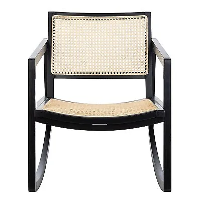 Perth Rattan Rocking Chair Black/Natural - Safavieh • $156.99