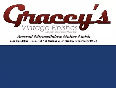 -Lake Placid Blue- Gracey's Vintage Finishes Nitrocellulose Guitar Lacquer. • $27.78