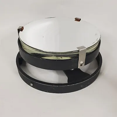 Vtg Military 8 Inch Pyrex Parabolic Mirror W/ Adjustable Spring-Loaded Base • $400