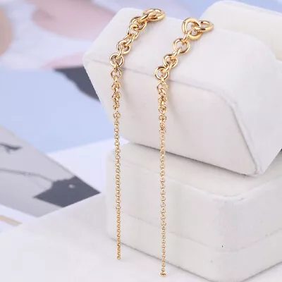 Michael Kors Tassel Gold Plated Chain Long Linear Earrings Gold • $16.99