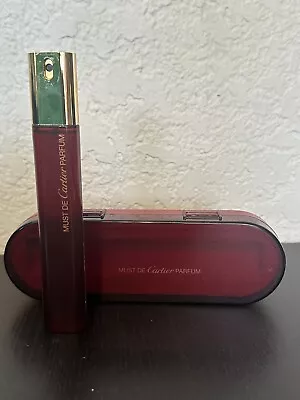 Vintage Must De Cartier Parfum 25ml .8oz With Case Sprayed 3 Times Please READ • $200