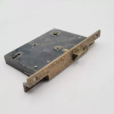Vintage Ornate Mortise Lock Door Hardware Salvage Skeleton Double Keyhole NO Key • $65