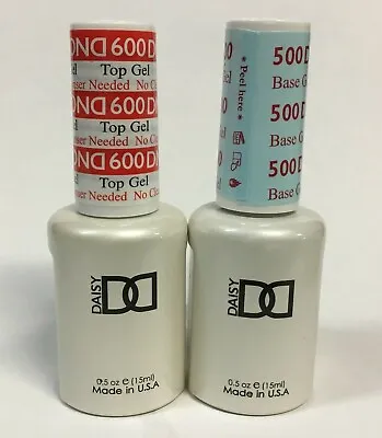 DND Daisy Soak Off Gel Polish Top Coat 600  Base Coat 500 LED/UV 15ml Gel Duo • $9.49