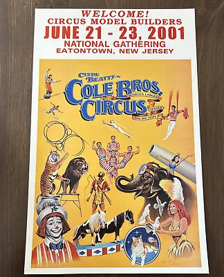 Vintage Clyde Beatty Cole Bros Circus 14x22 Sign Hard Poster 2001 • $42.14